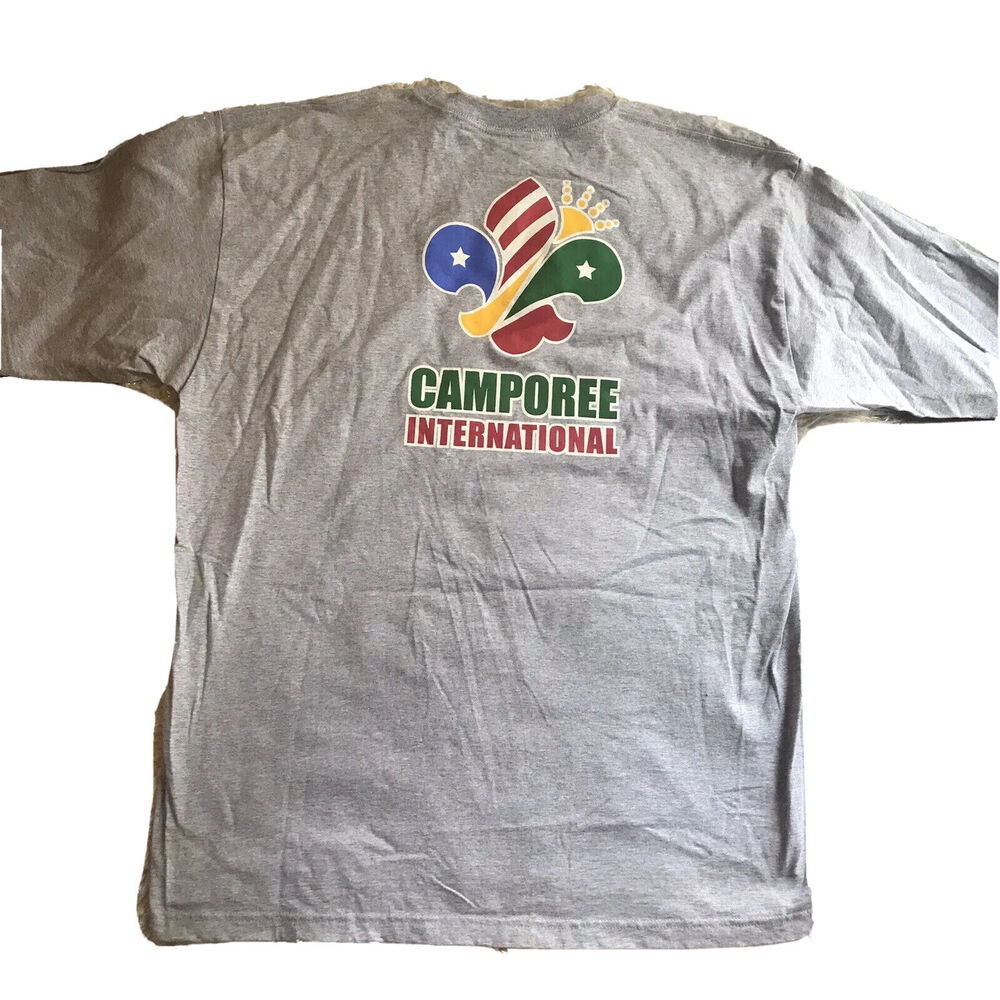 Boy Scouts Camporee International T Shirt Sz XL Vintage South Pole Tag Grey
